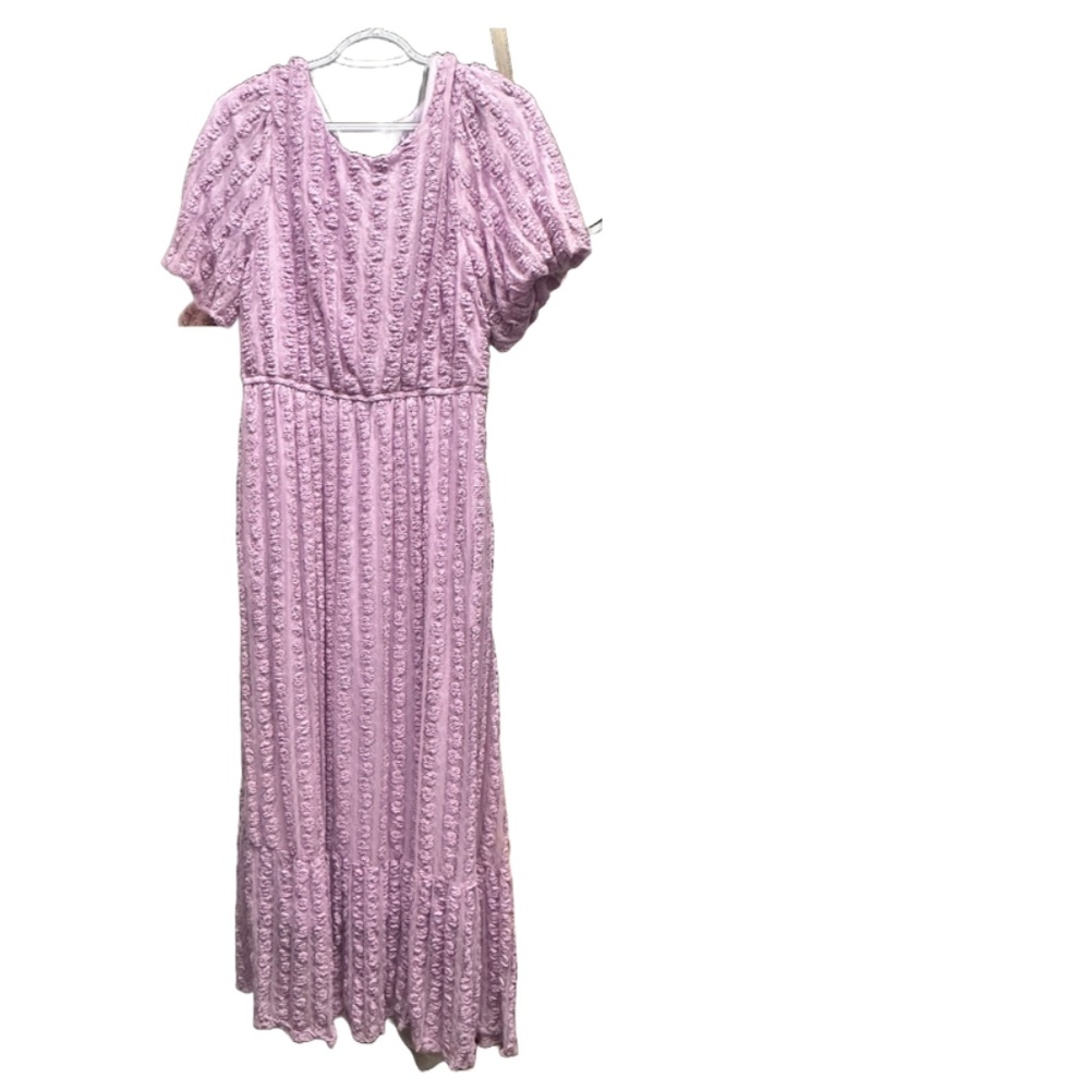 Purple Midi Textured Dress Size L